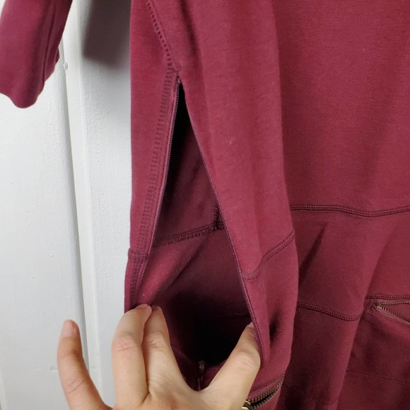 Athleta Women's Small Maroon Strata Stretch Ponte Mini Dress - Picture 8 of 12